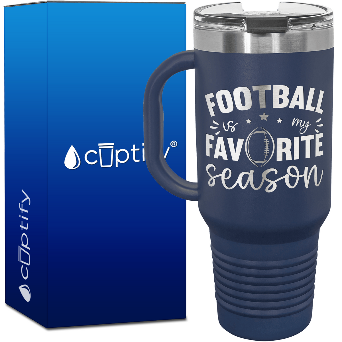 Football is my Favorite Season 40oz Football Travel Mug