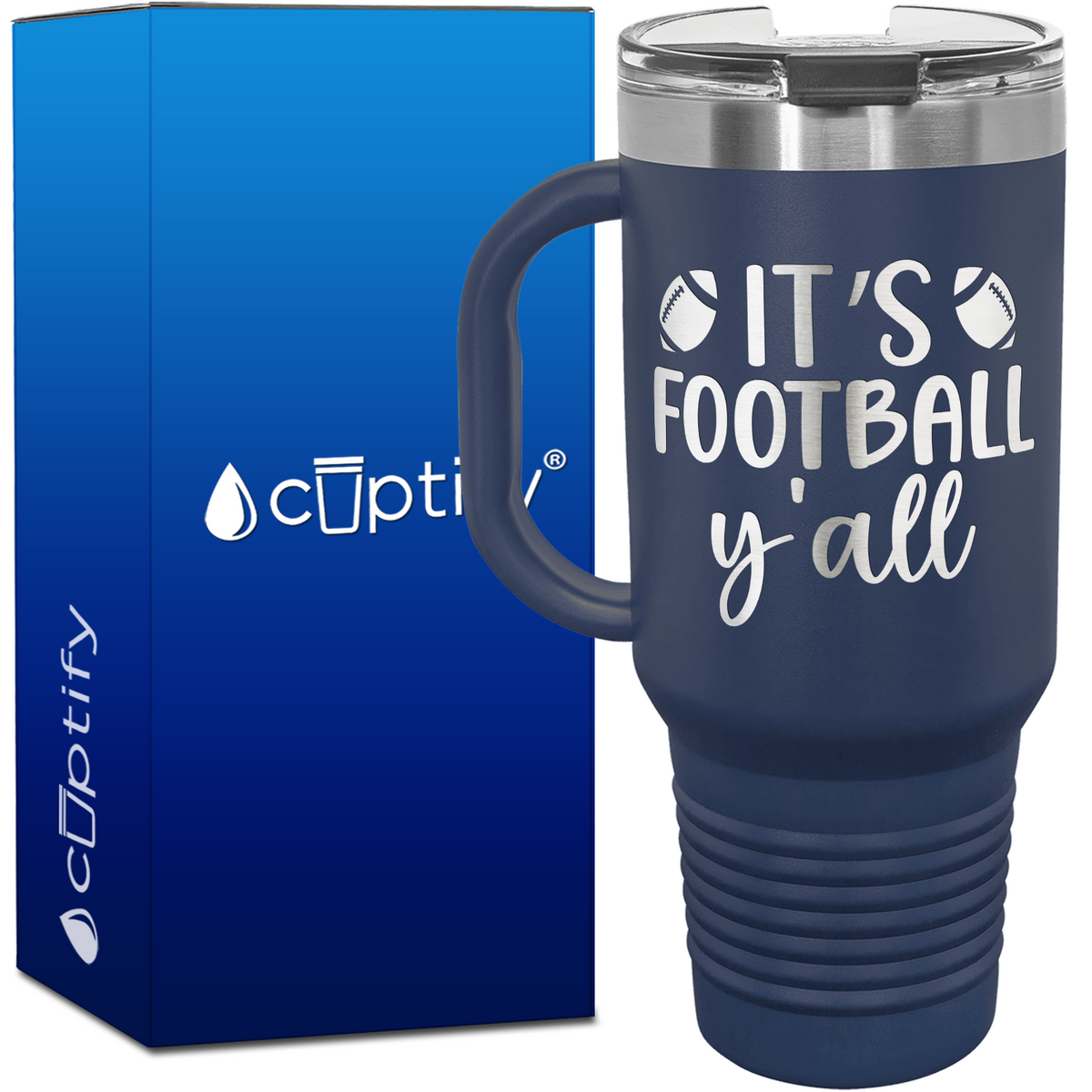 It's Football Y'all 40oz Football Travel Mug
