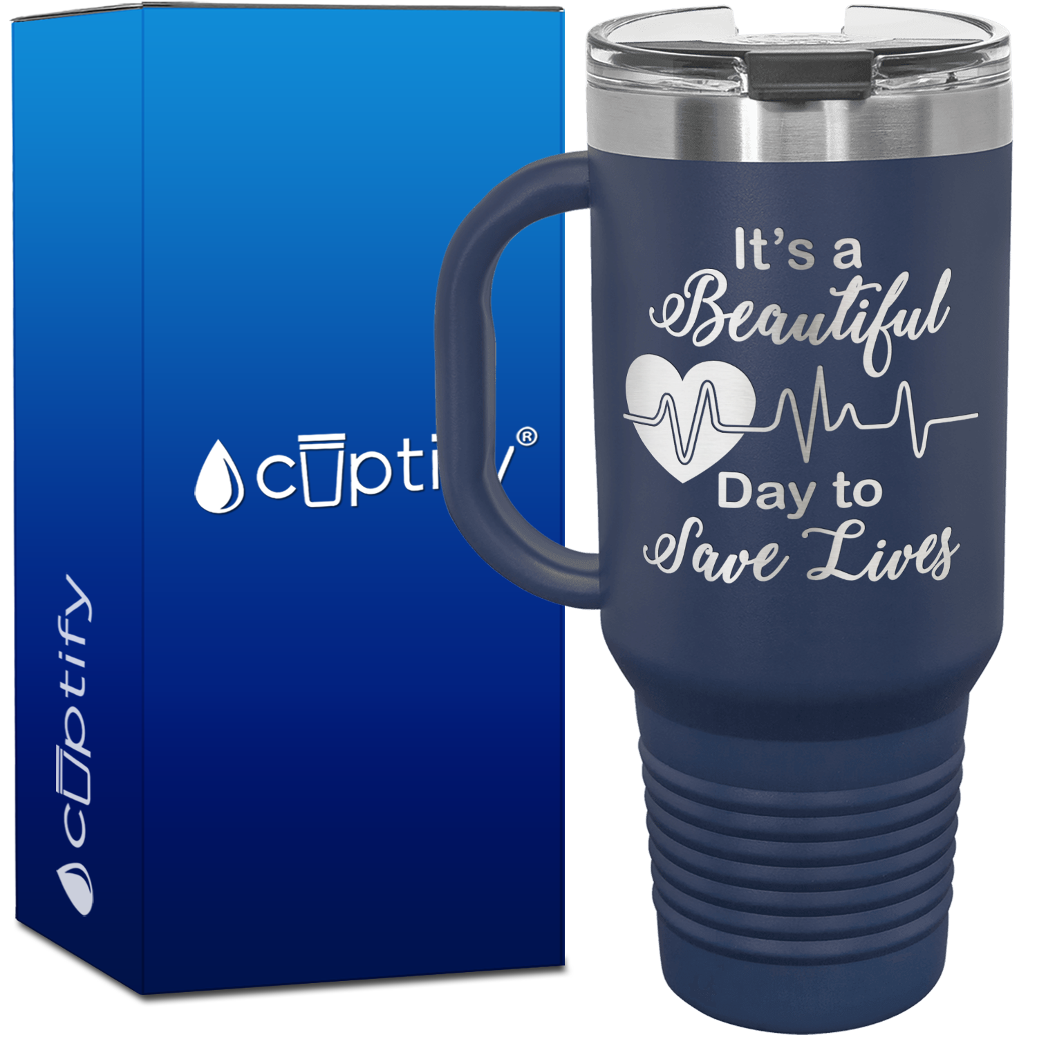 It's a Beautiful Day to Save Lives 40oz Nurse Travel Mug