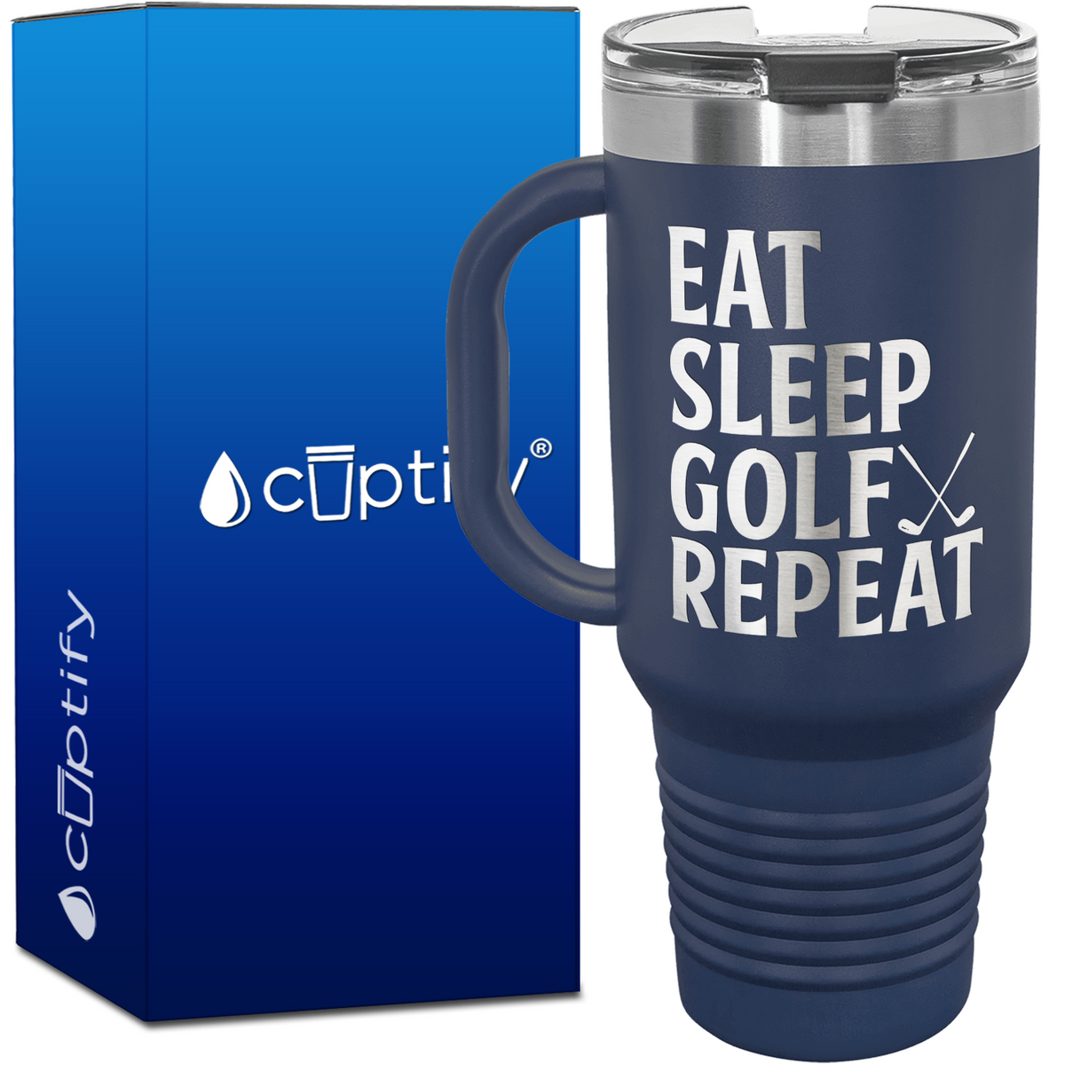 Eat Sleep Golf Repeat Golf Clubs 40oz Golf Travel Mug