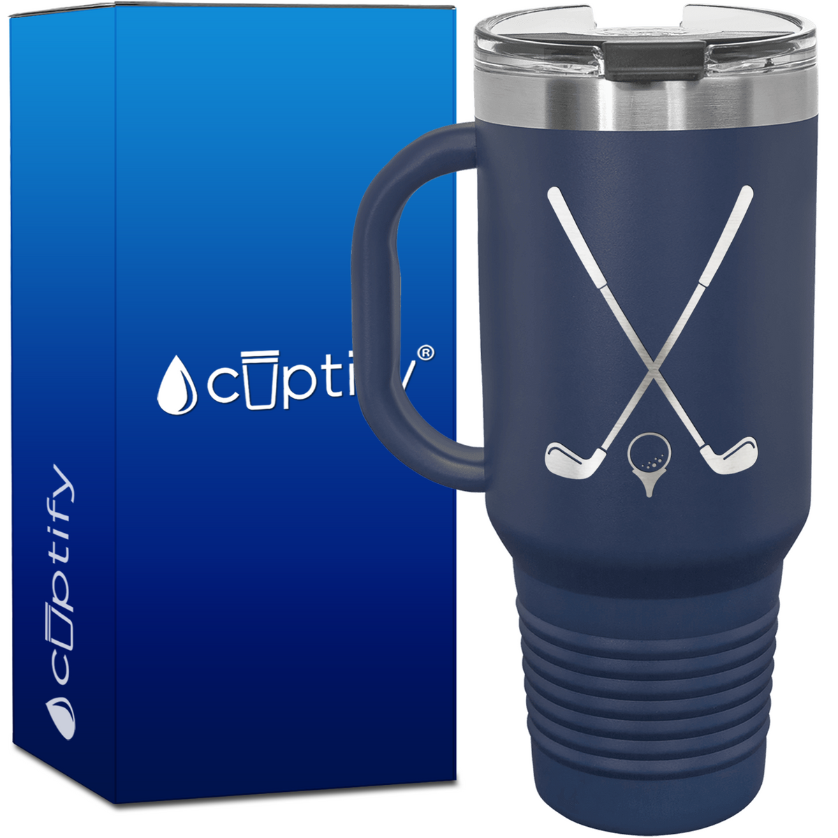 Golf Clubs and Ball 40oz Golf Travel Mug