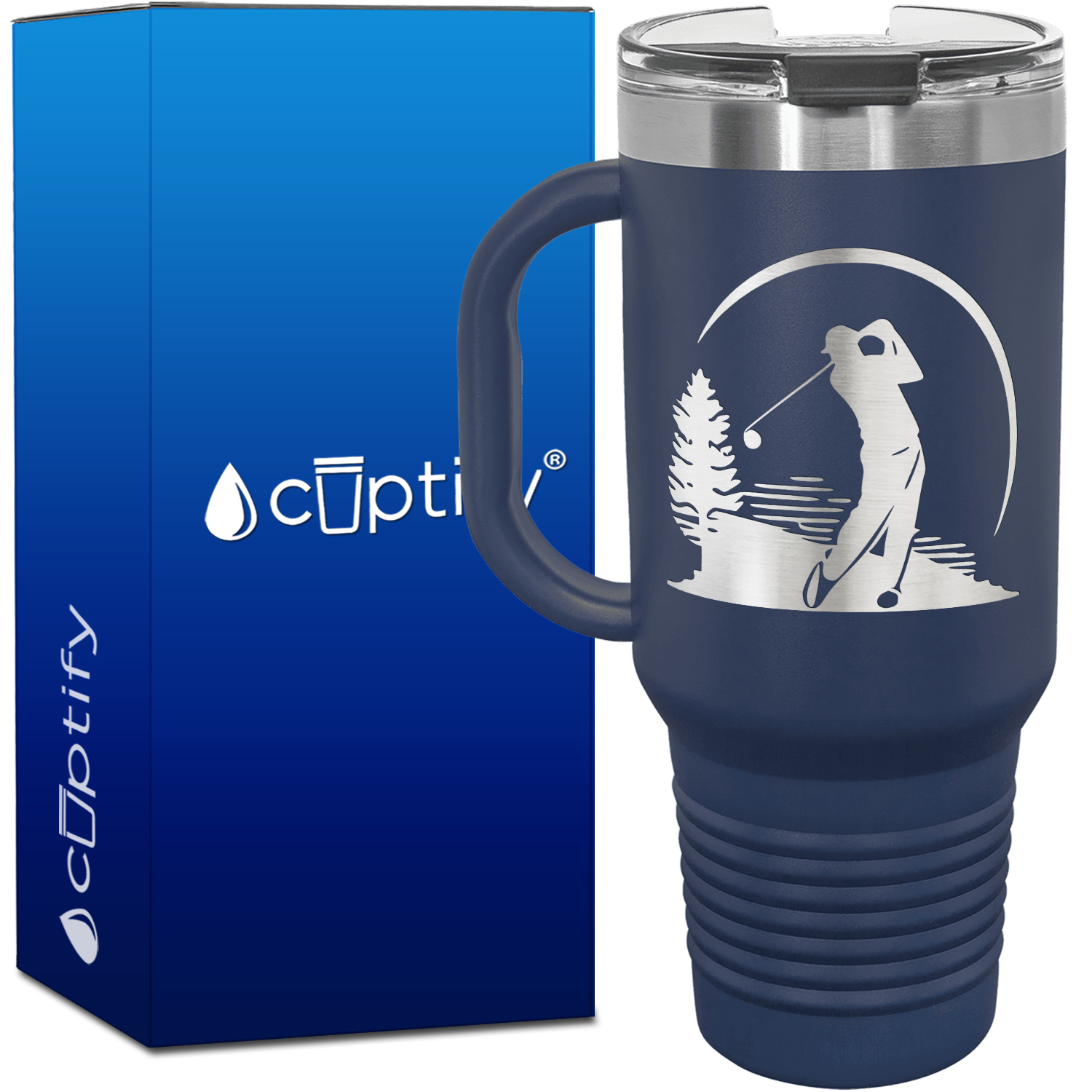 Golfer Silhouette 40oz Golf Travel Mug