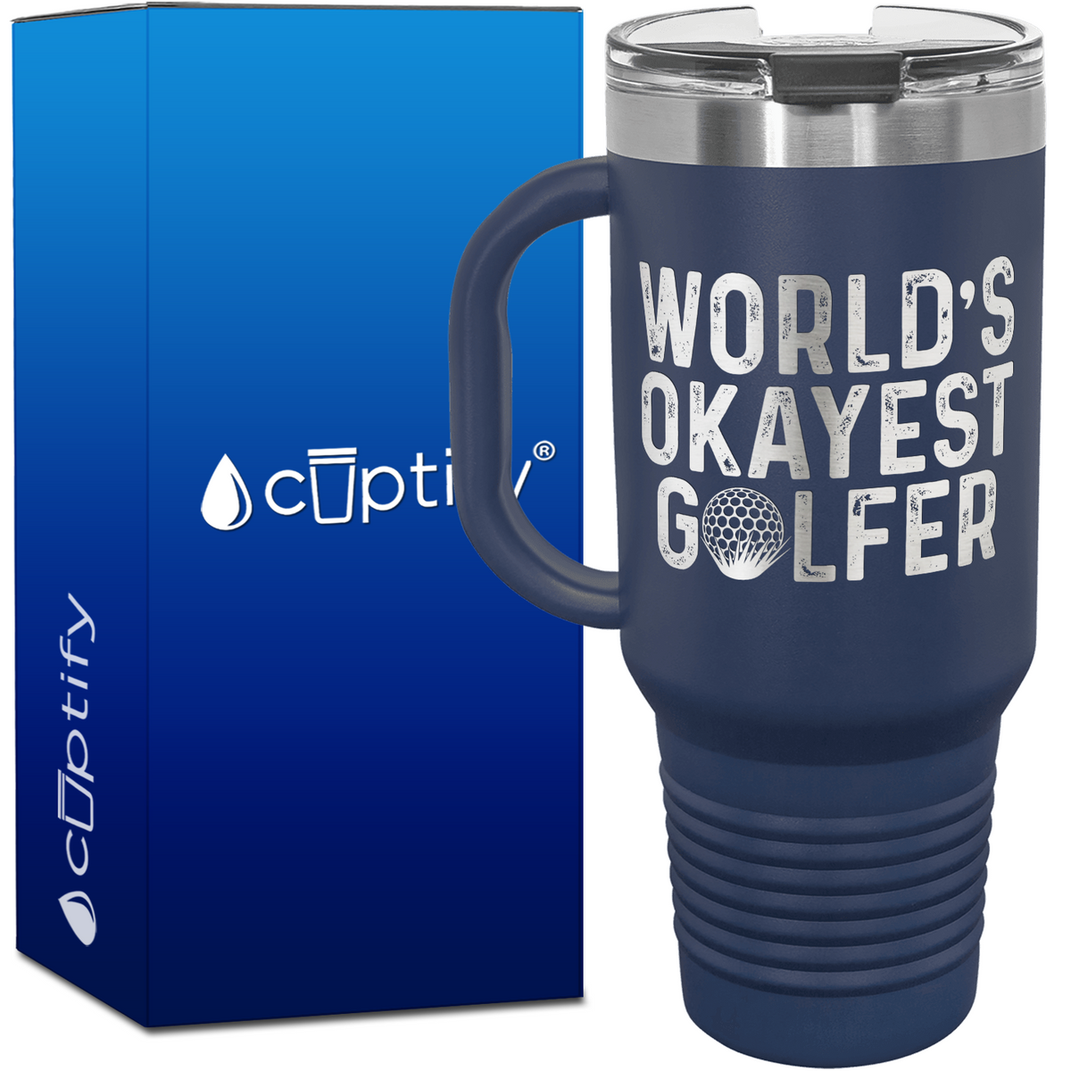 World's Okayest Golfer 40oz Golf Travel Mug