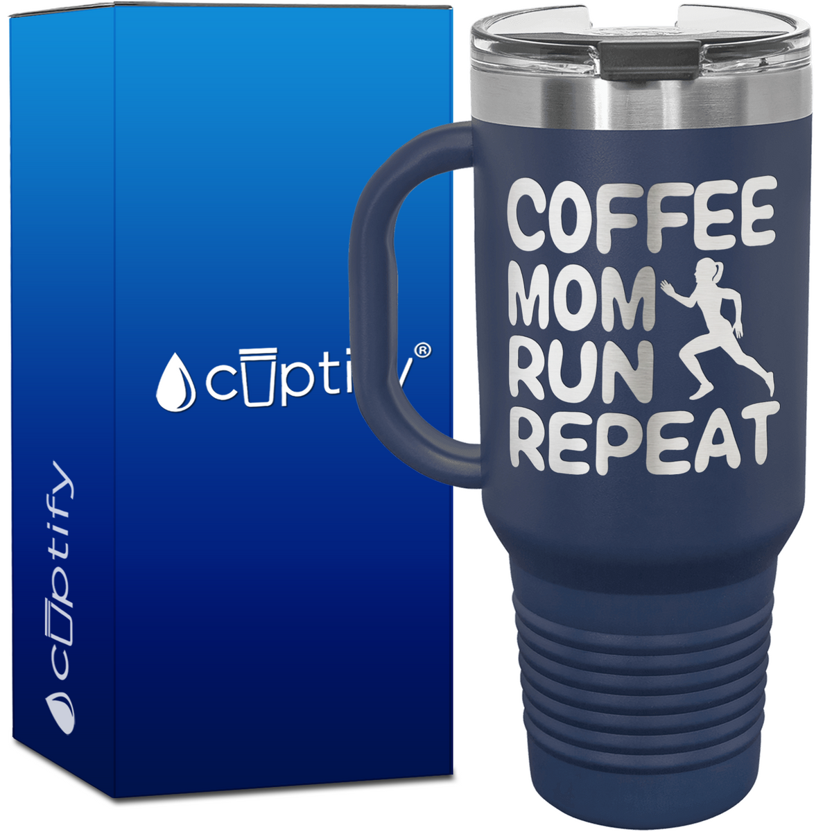 Coffee Mom Run Repeat 40oz Running Travel Mug