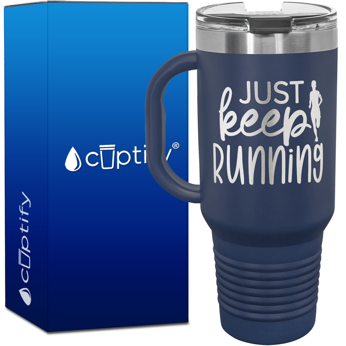 Just Keep Running 40oz Running Travel Mug