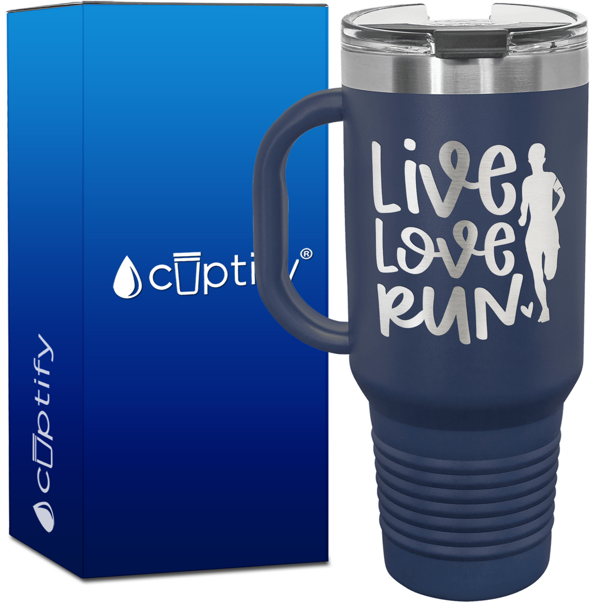Live Love Run with Silhouette 40oz Running Travel Mug