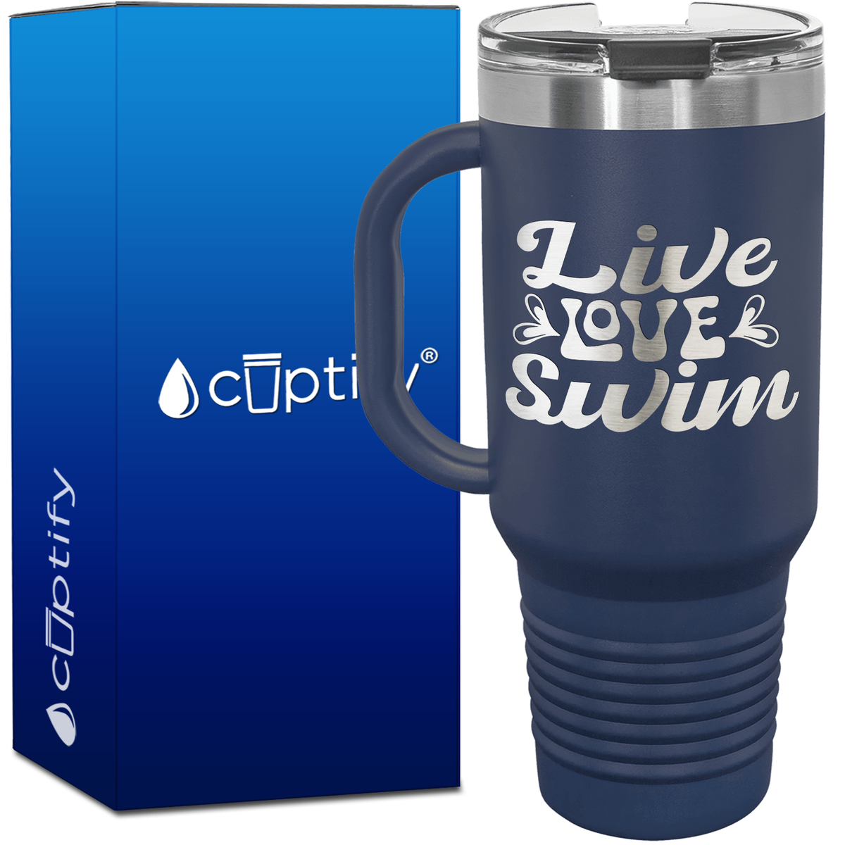 Live Love Swim 40oz Swimming Travel Mug