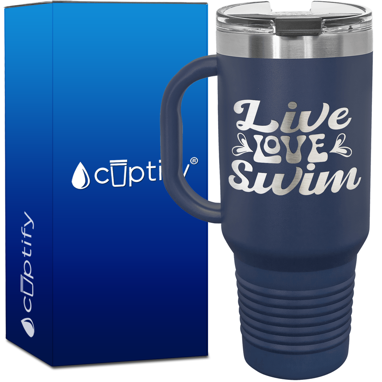 Live Love Swim 40oz Swimming Travel Mug