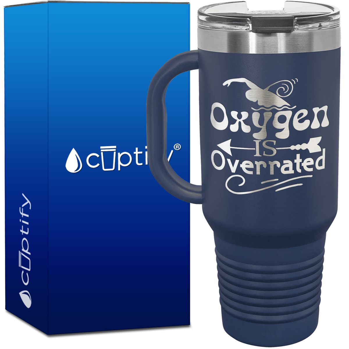 Oxygen is Overrated Swimming 40oz Swimming Travel Mug