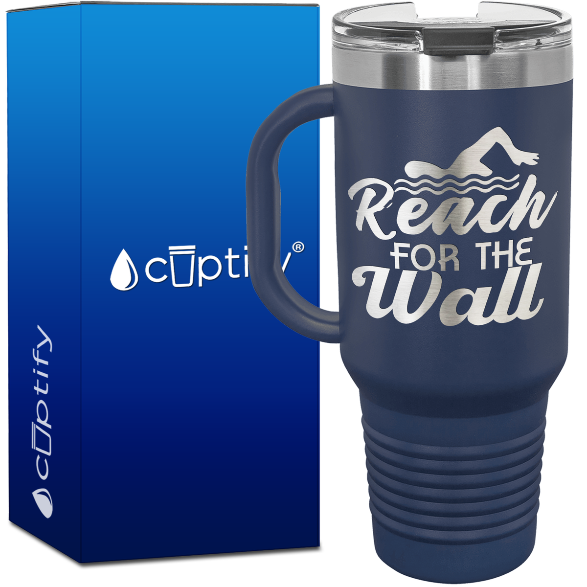 Reach for the Wall 40oz Swimming Travel Mug