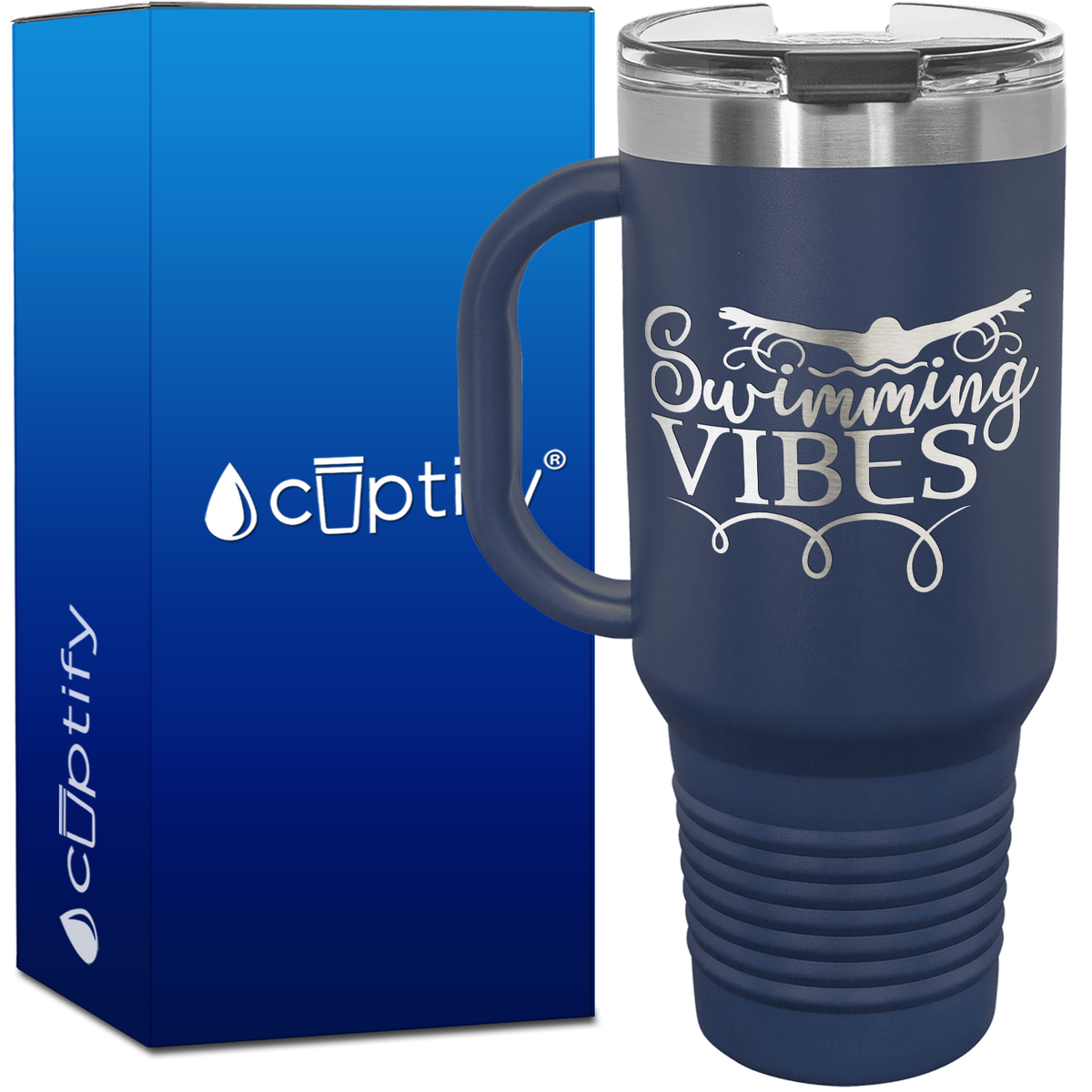 Swimming Vibes 40oz Swimming Travel Mug