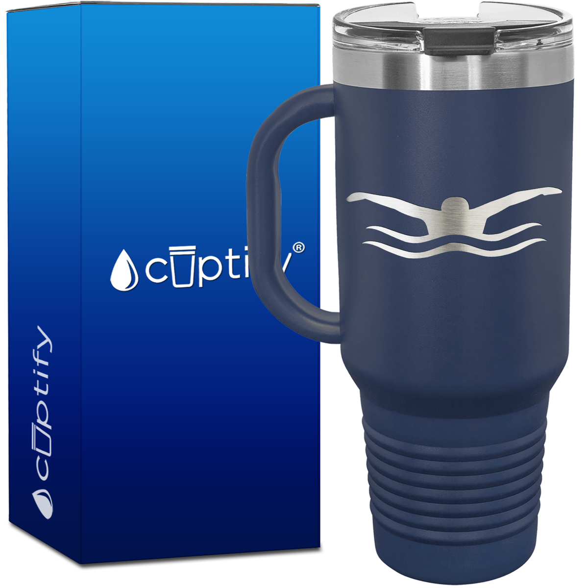 Swimmer 40oz Swimming Travel Mug