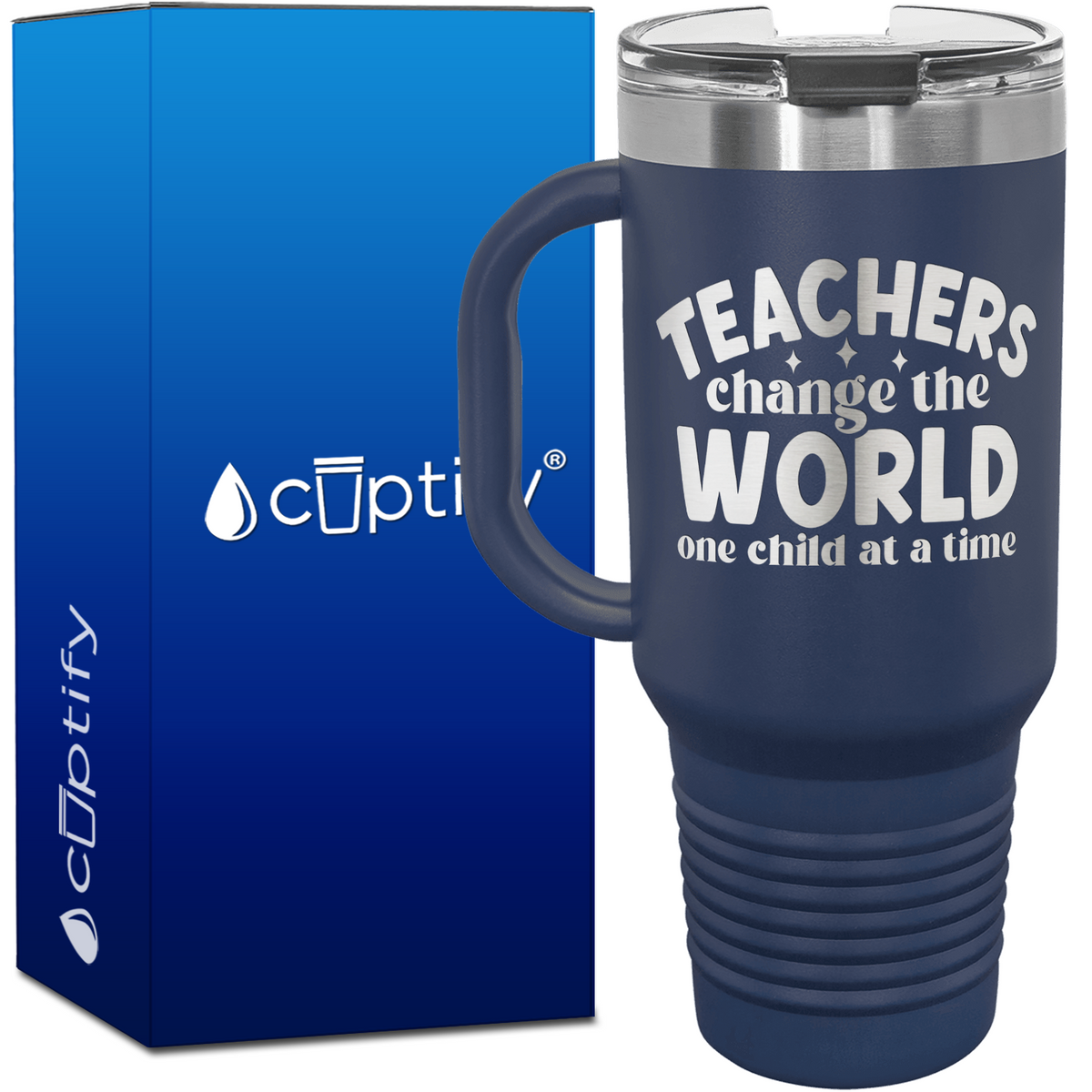 Teachers Change the World One Child at a Time 40oz Teacher Travel Mug