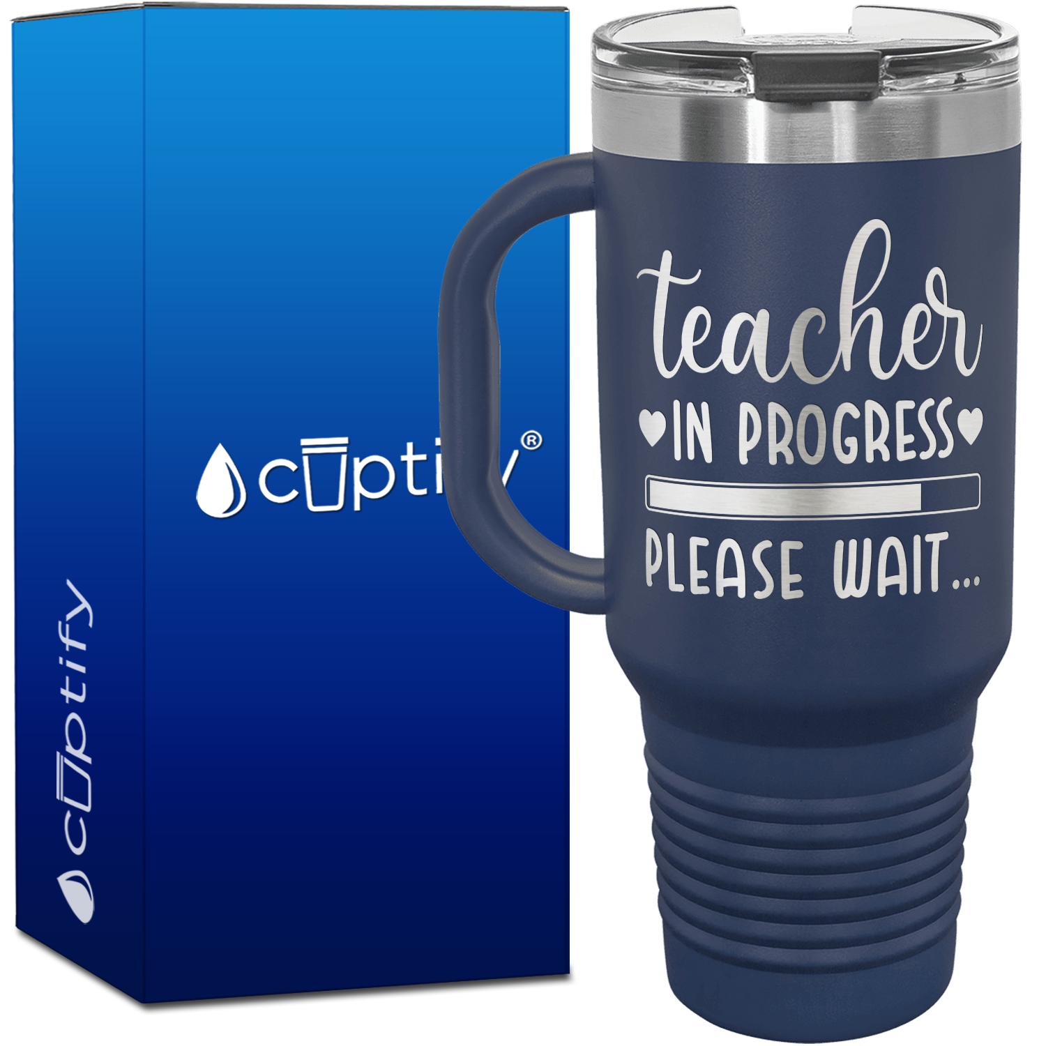 Teacher in Progress Please Wait 40oz Teacher Travel Mug