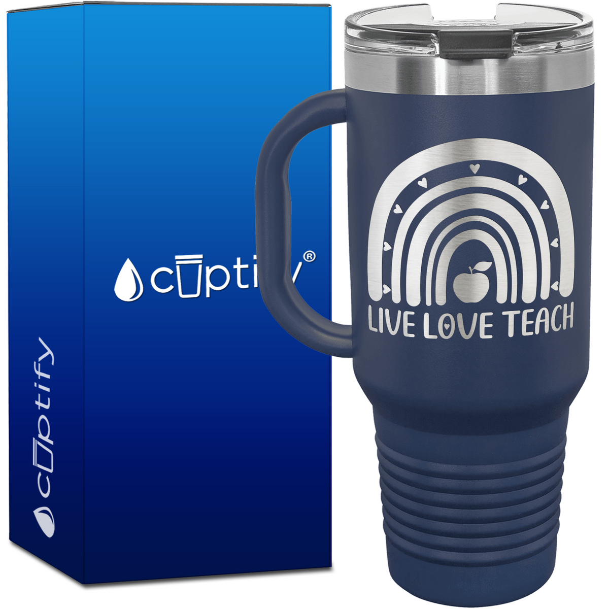 Live Love Teach Rainbow 40oz Teacher Travel Mug