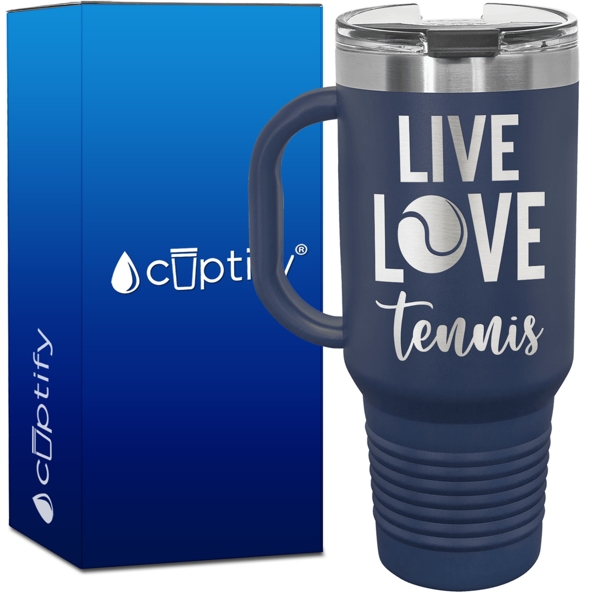 Live Love Tennis 40oz Tennis Travel Mug