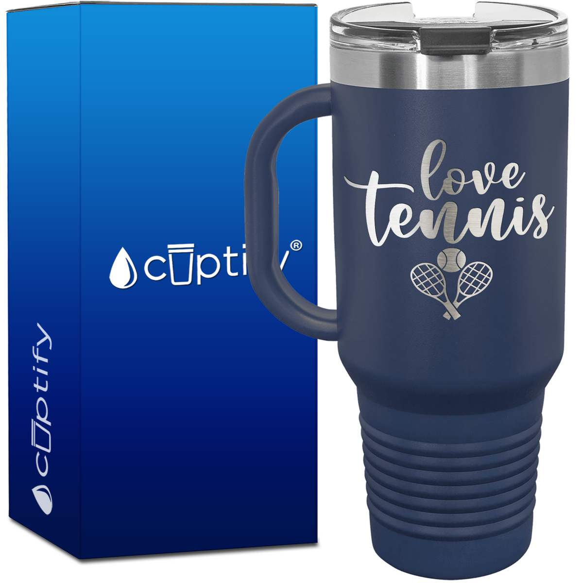 Love Tennis 40oz Tennis Travel Mug