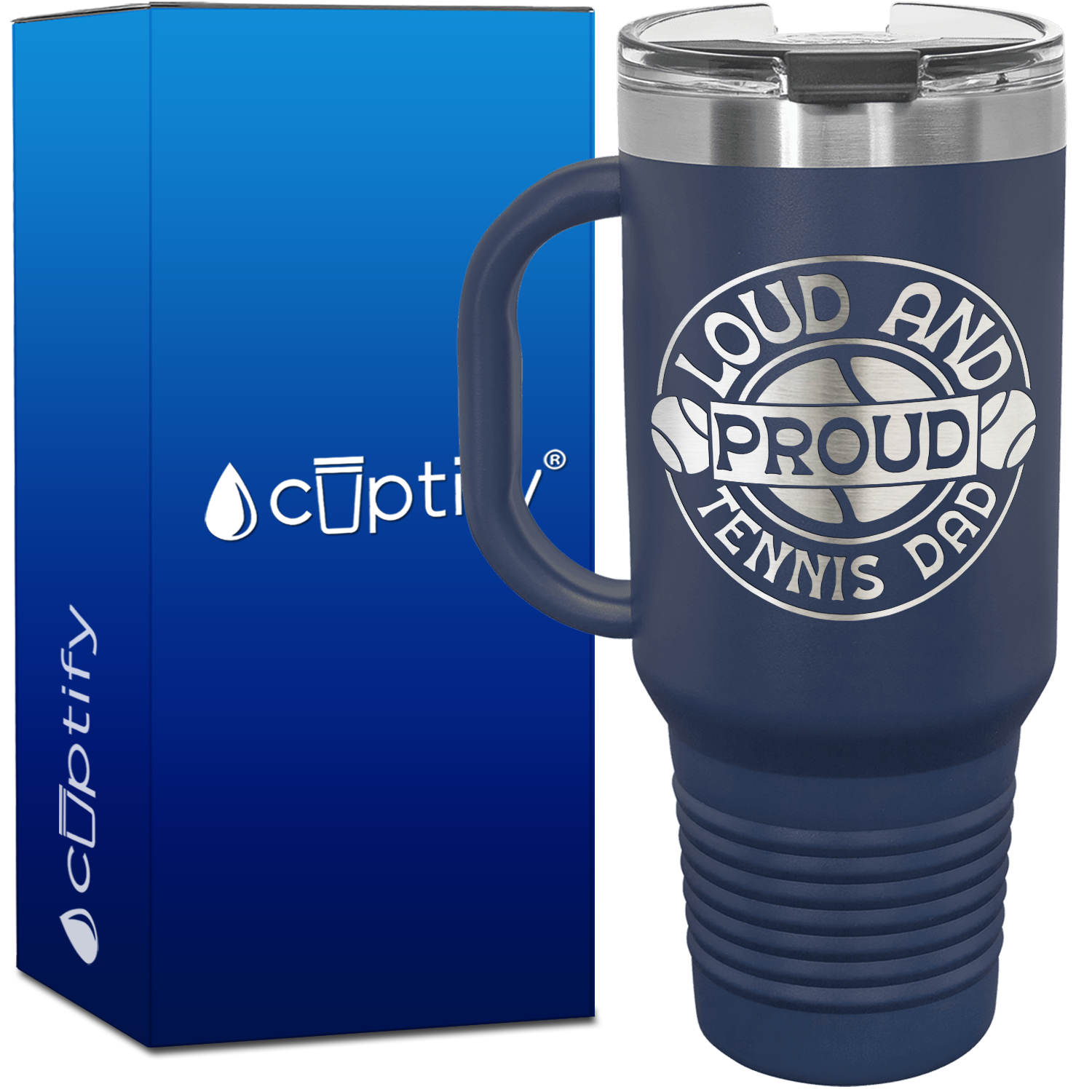 Loud and Proud Tennis Dad 40oz Tennis Travel Mug