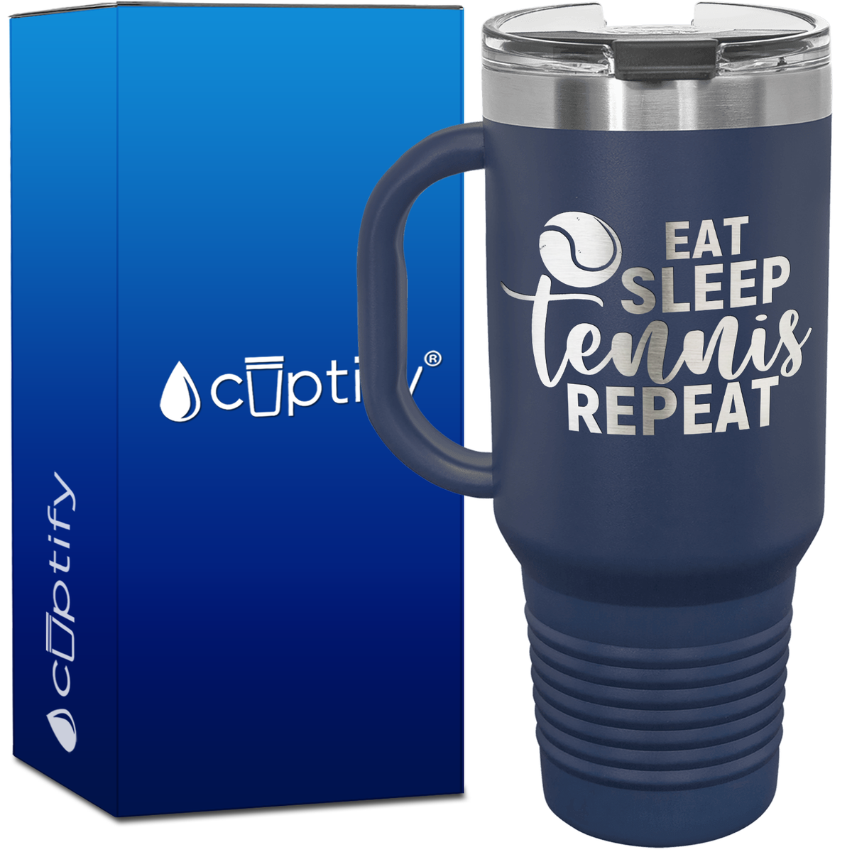 Eat Sleep Tennis Repeat 40oz Tennis Travel Mug