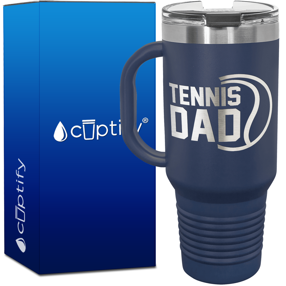 Tennis Dad with Ball 40oz Tennis Travel Mug