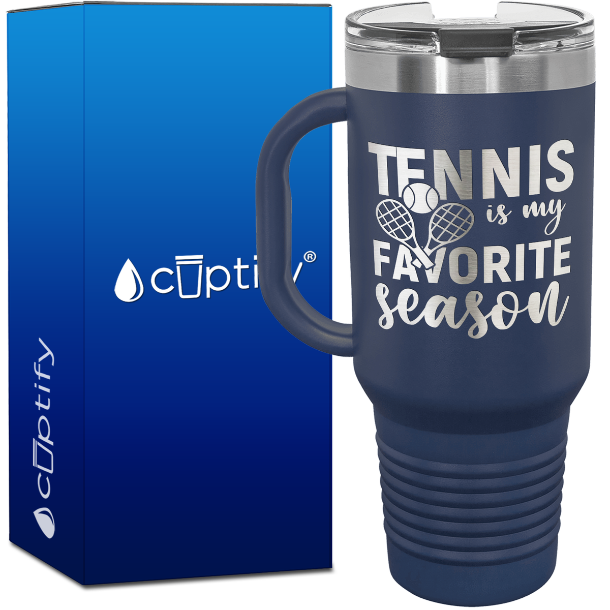 Tennis is My Favorite Season with Rackets 40oz Tennis Travel Mug