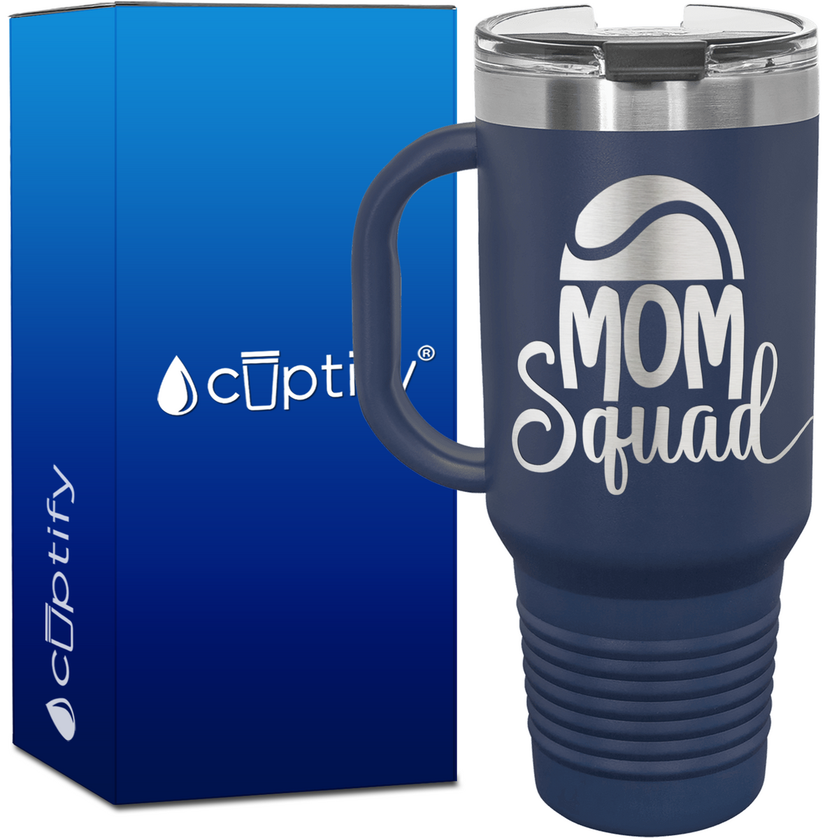 Mom Squad Tennis with Half Ball 40oz Tennis Travel Mug