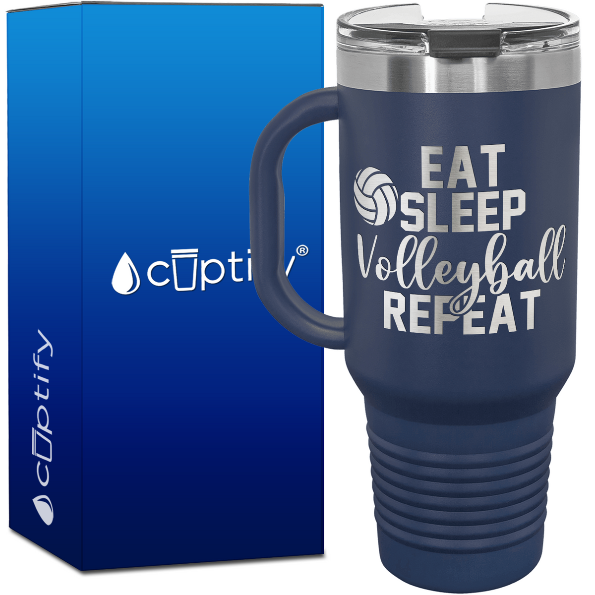 Eat Sleep Volleyball Repeat 40oz Volleyball Travel Mug