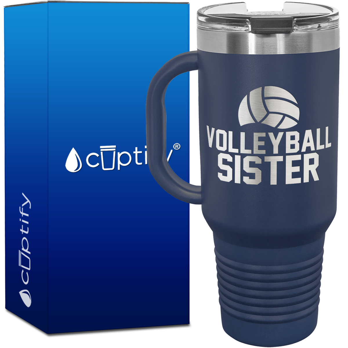 Volleyball Sister 40oz Volleyball Travel Mug