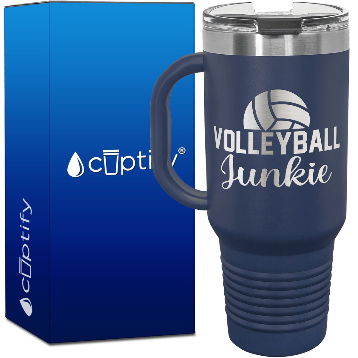 Volleyball Junkie 40oz Volleyball Travel Mug