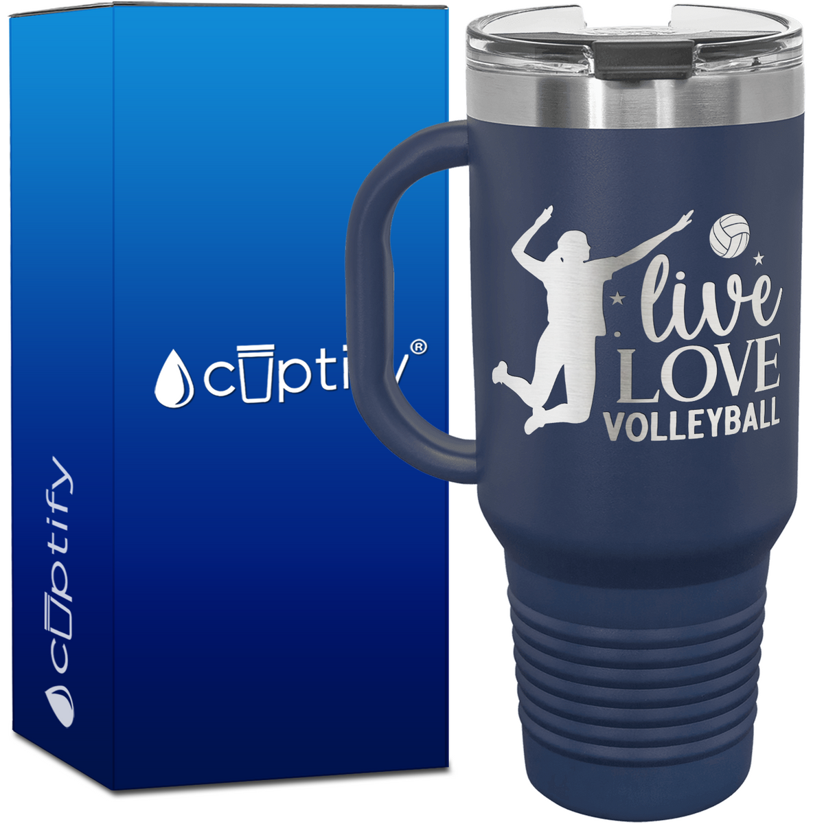Live Love Volleyball 40oz Volleyball Travel Mug