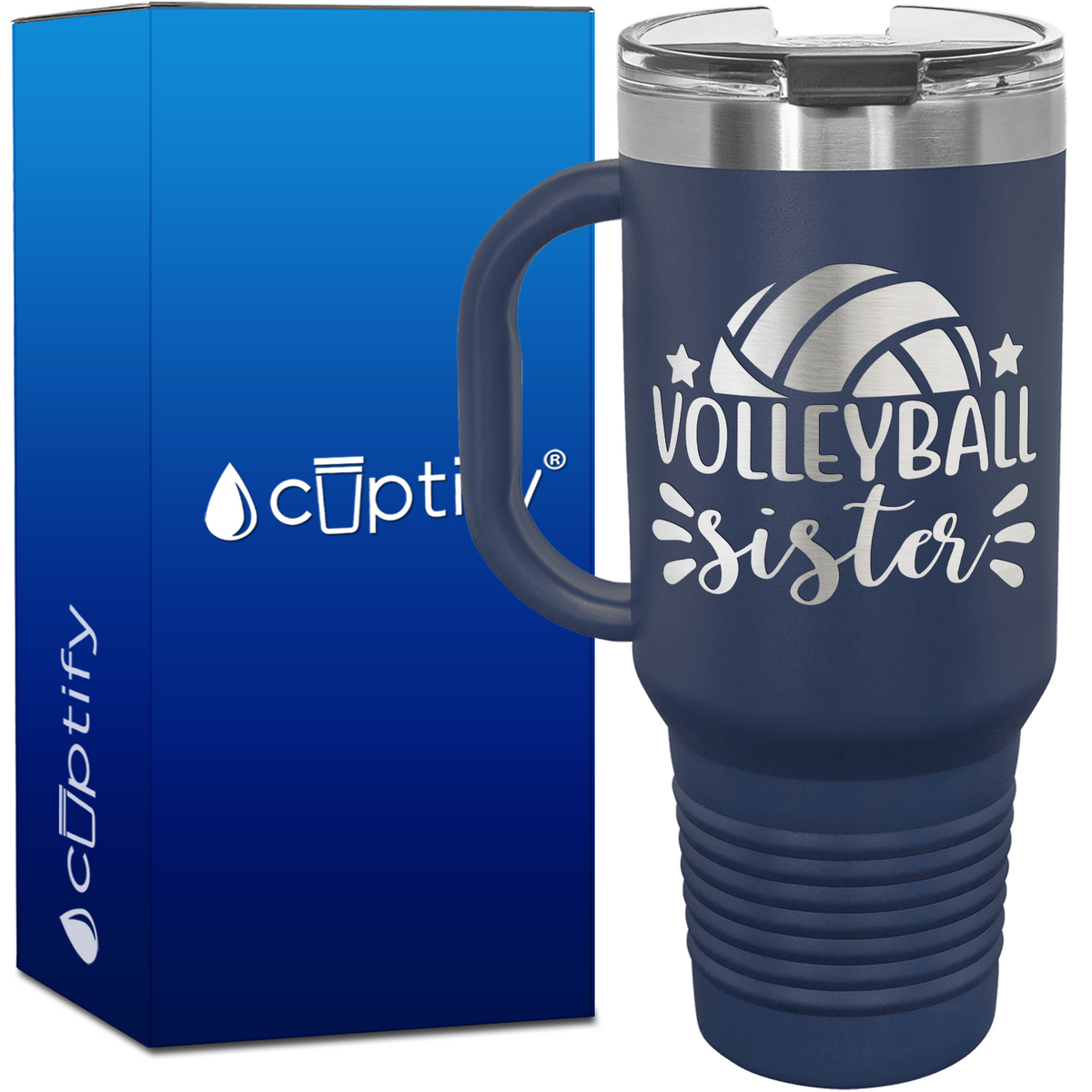 Volleyball Sister 40oz Volleyball Travel Mug