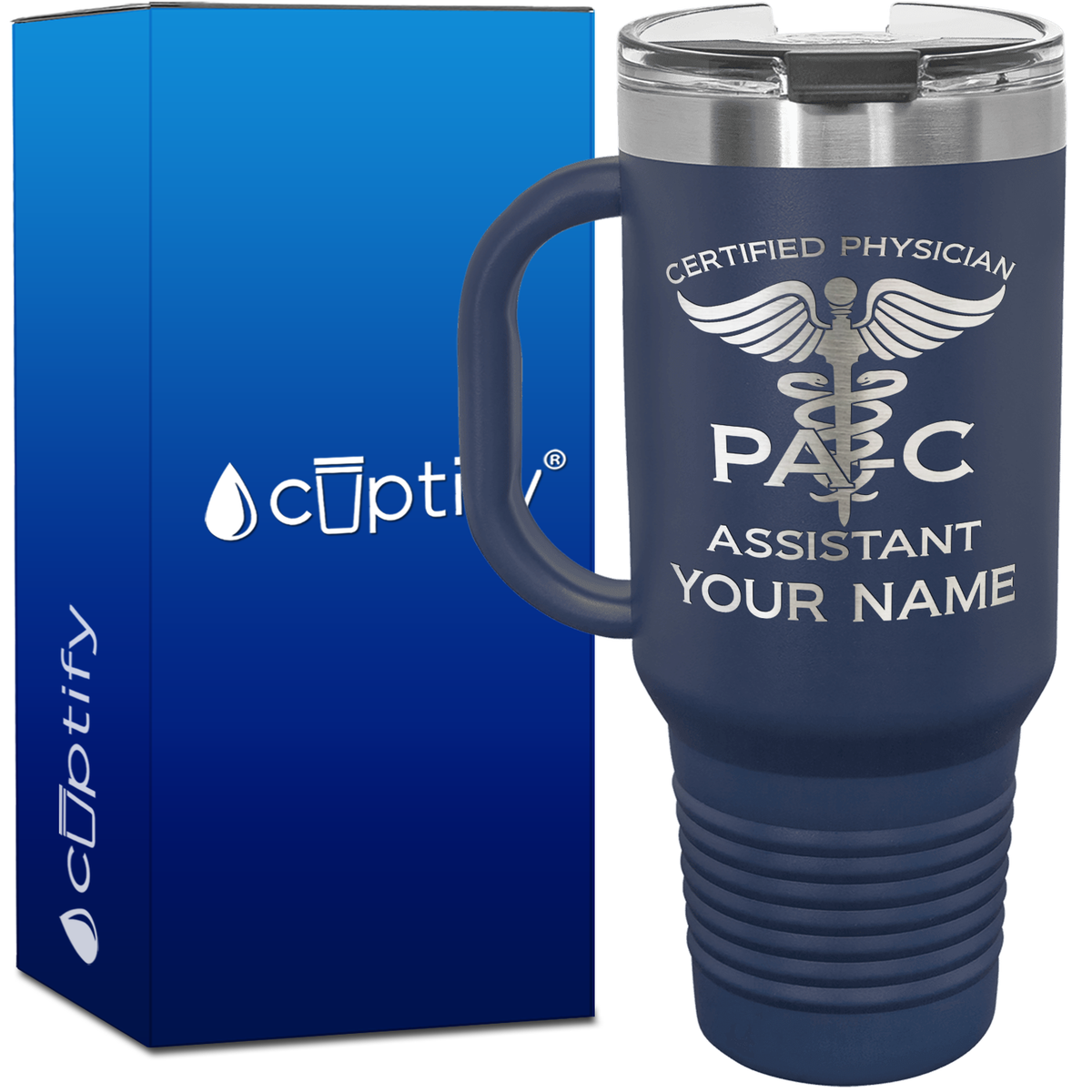Personalized PA-C Certified Physician Assistant 40oz Medical Travel Mug