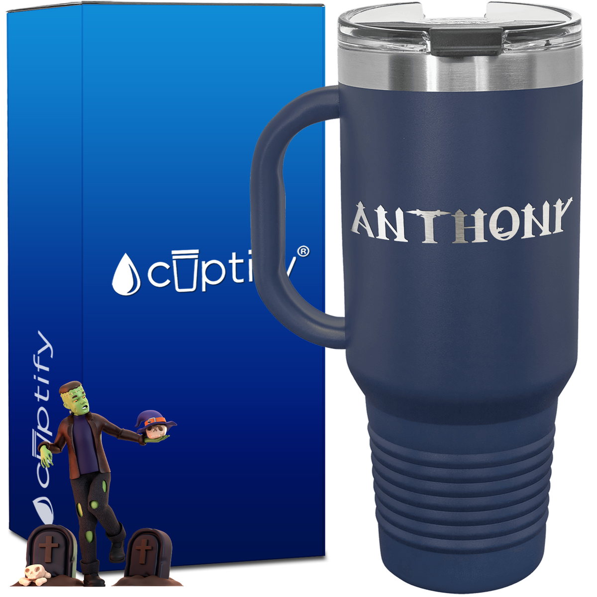Personalized Creepy Font Style 40oz Halloween Travel Mug