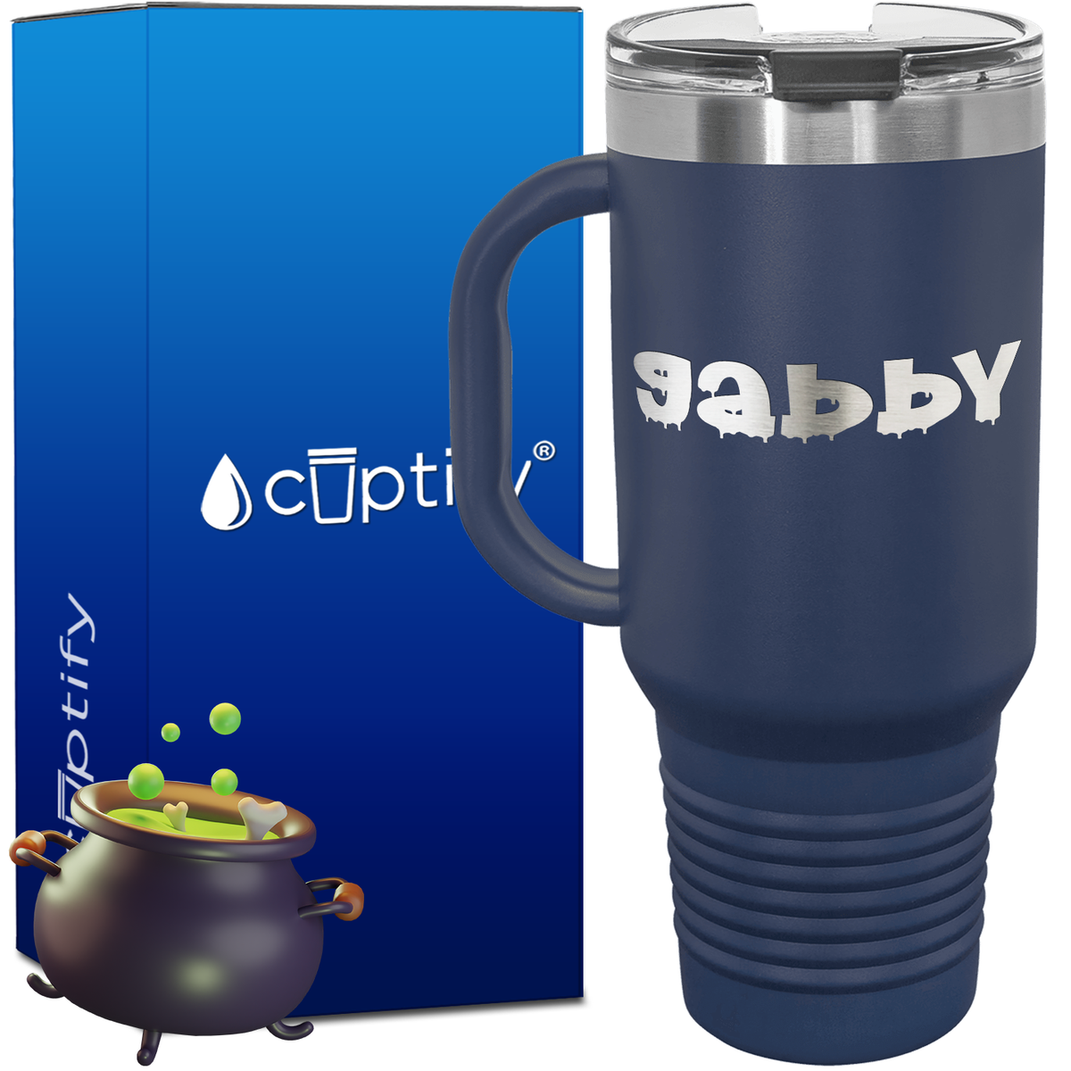 Personalized Haunted Font Style 40oz Halloween Travel Mug