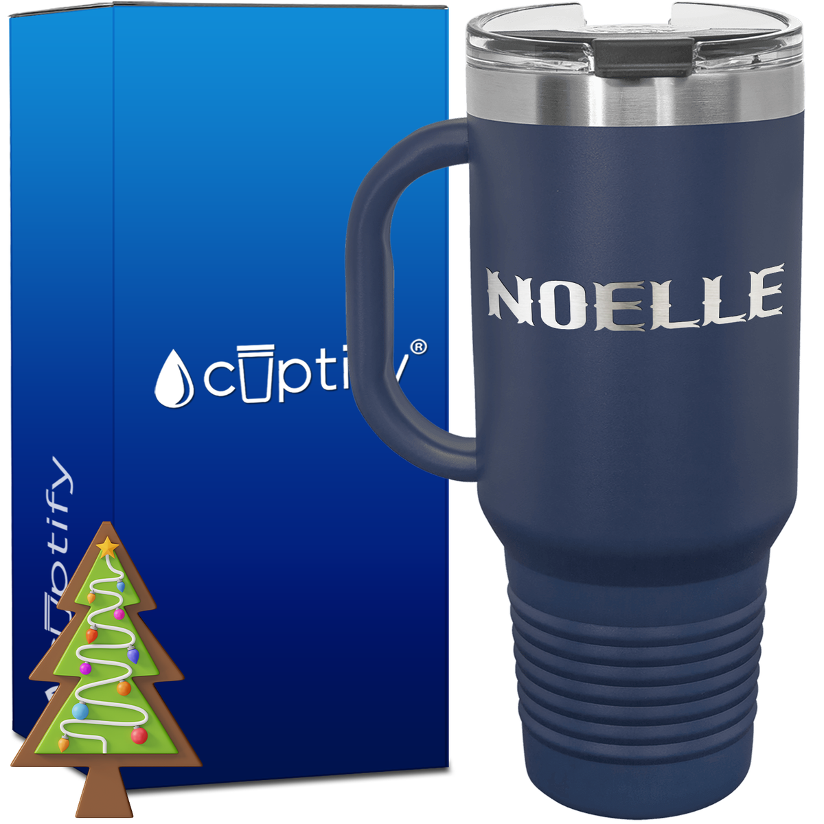 Personalized Claus Font Style 40oz Christmas Travel Mug
