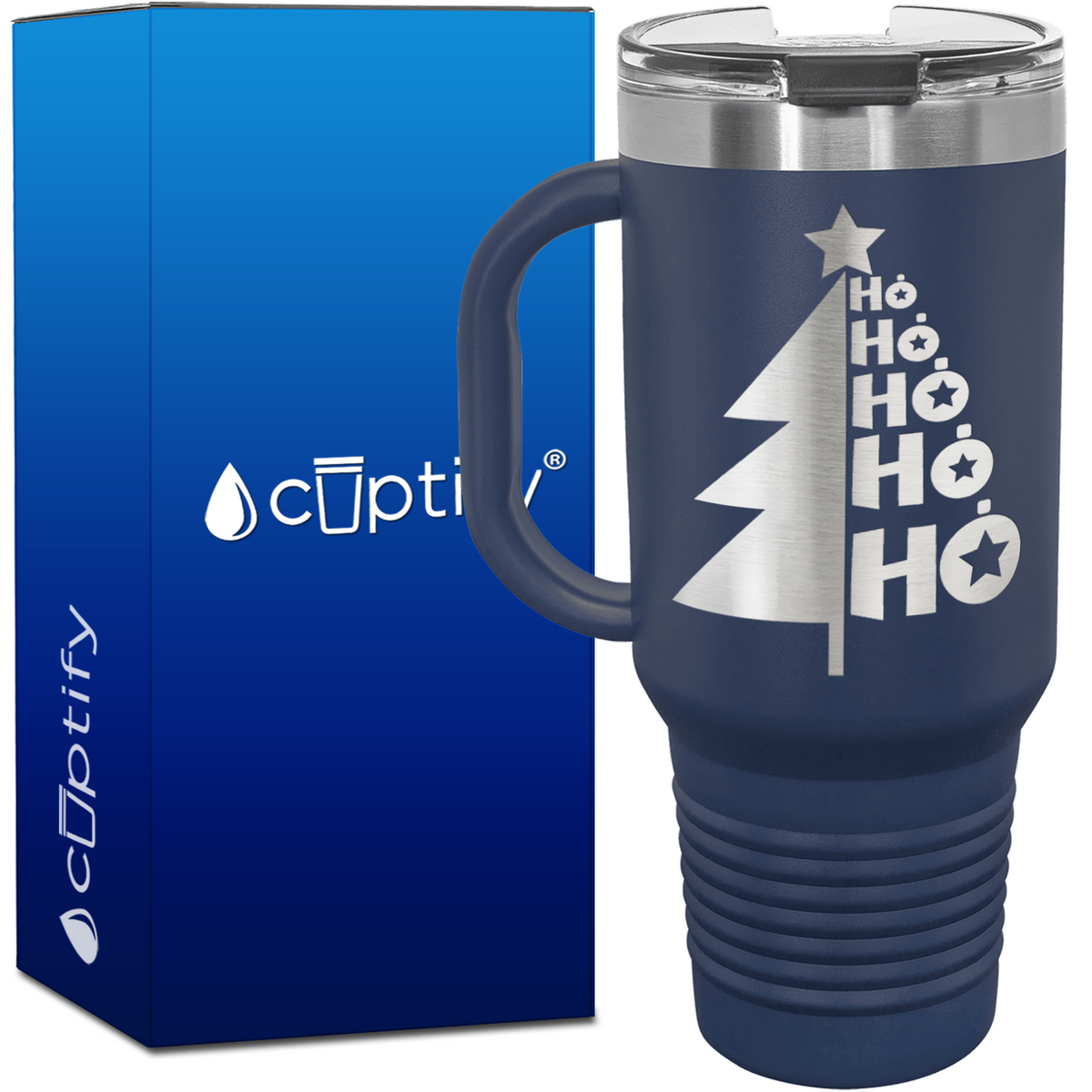 Ho Ho Ho Christmas Tree 40oz Travel Mug
