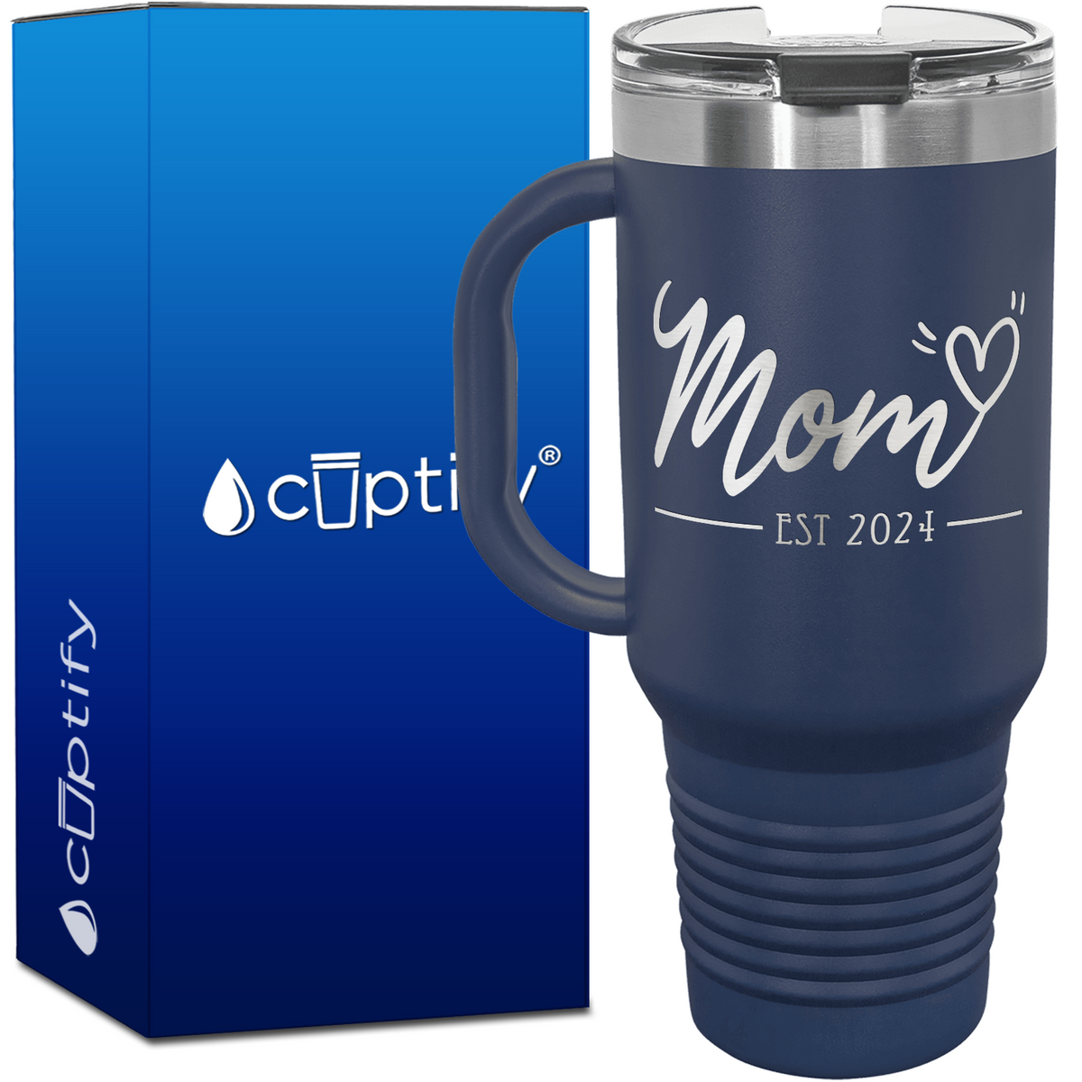 Mom Heart Established 40oz Mom Travel Mug