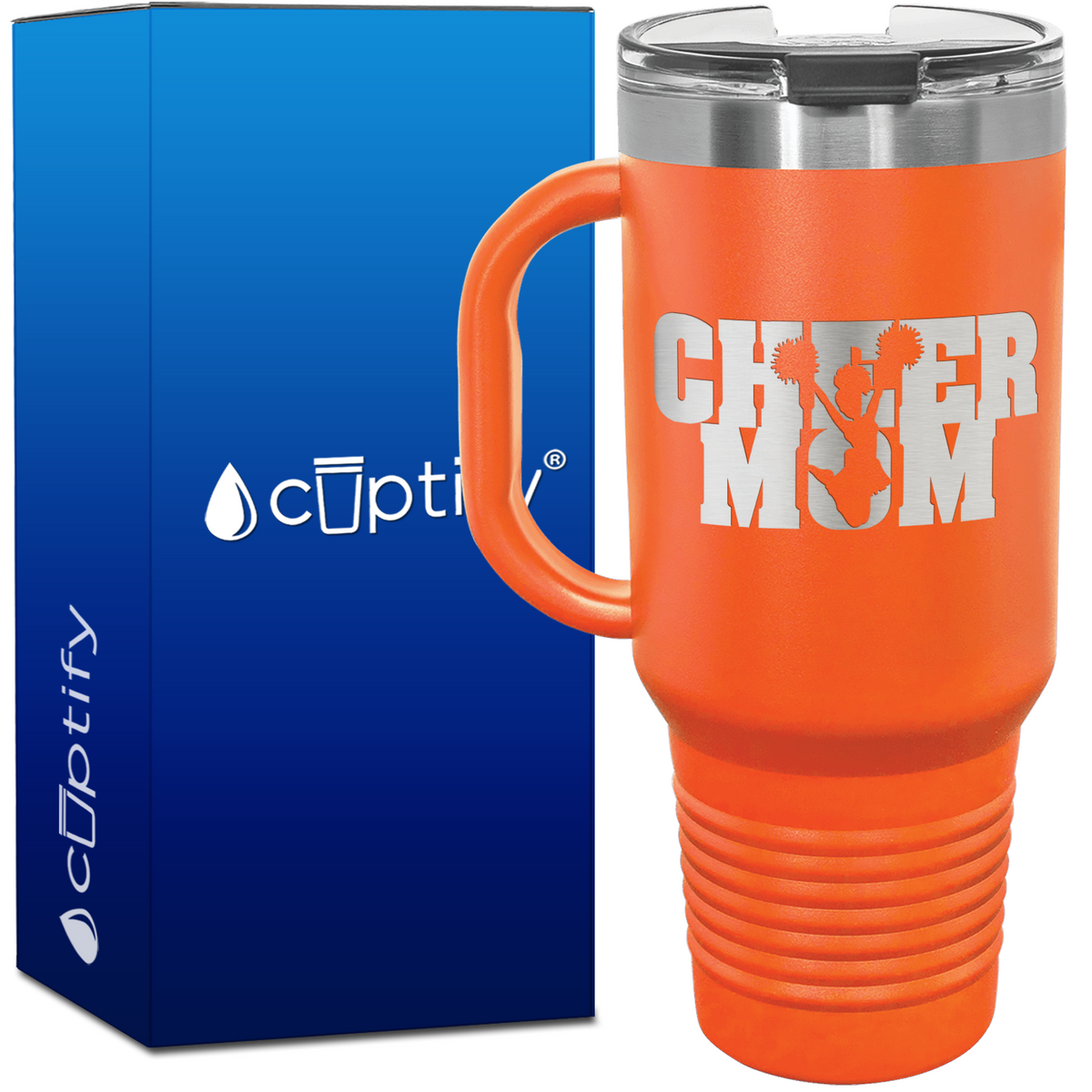Cheer Mom with Cheerleader 40oz Mom Travel Mug