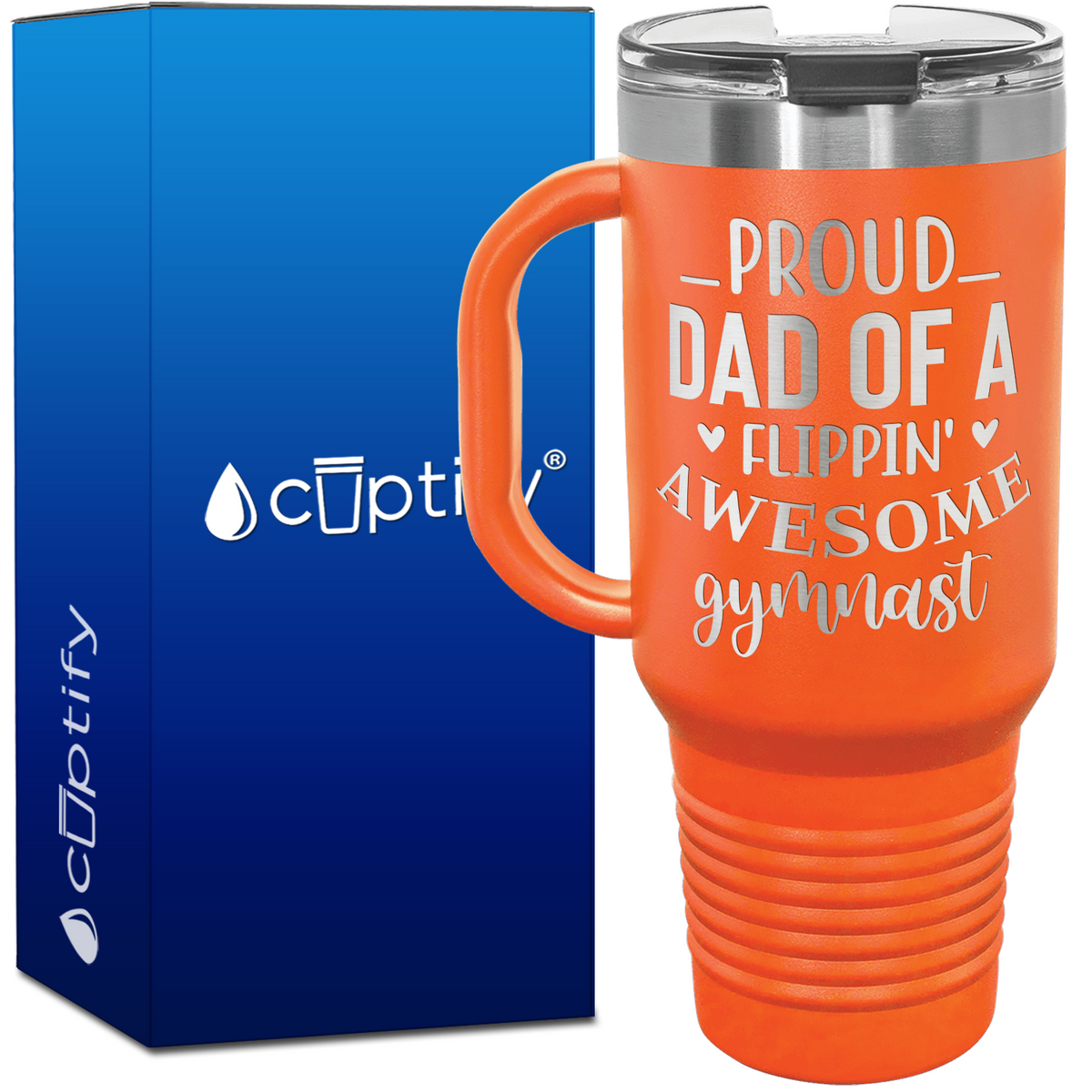 Proud Dad of a Flippin' Awesome Gymnast 40oz Gymnastics Travel Mug
