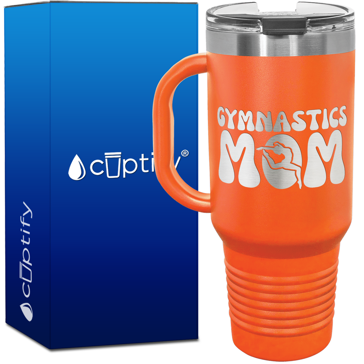 Gymnastics Mom with Silhouette 40oz Gymnastics Travel Mug