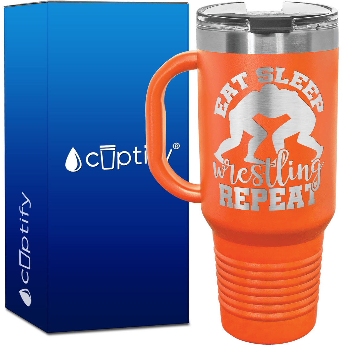Eat Sleep Wrestling Repeat Wrestlers 40oz Travel Mug