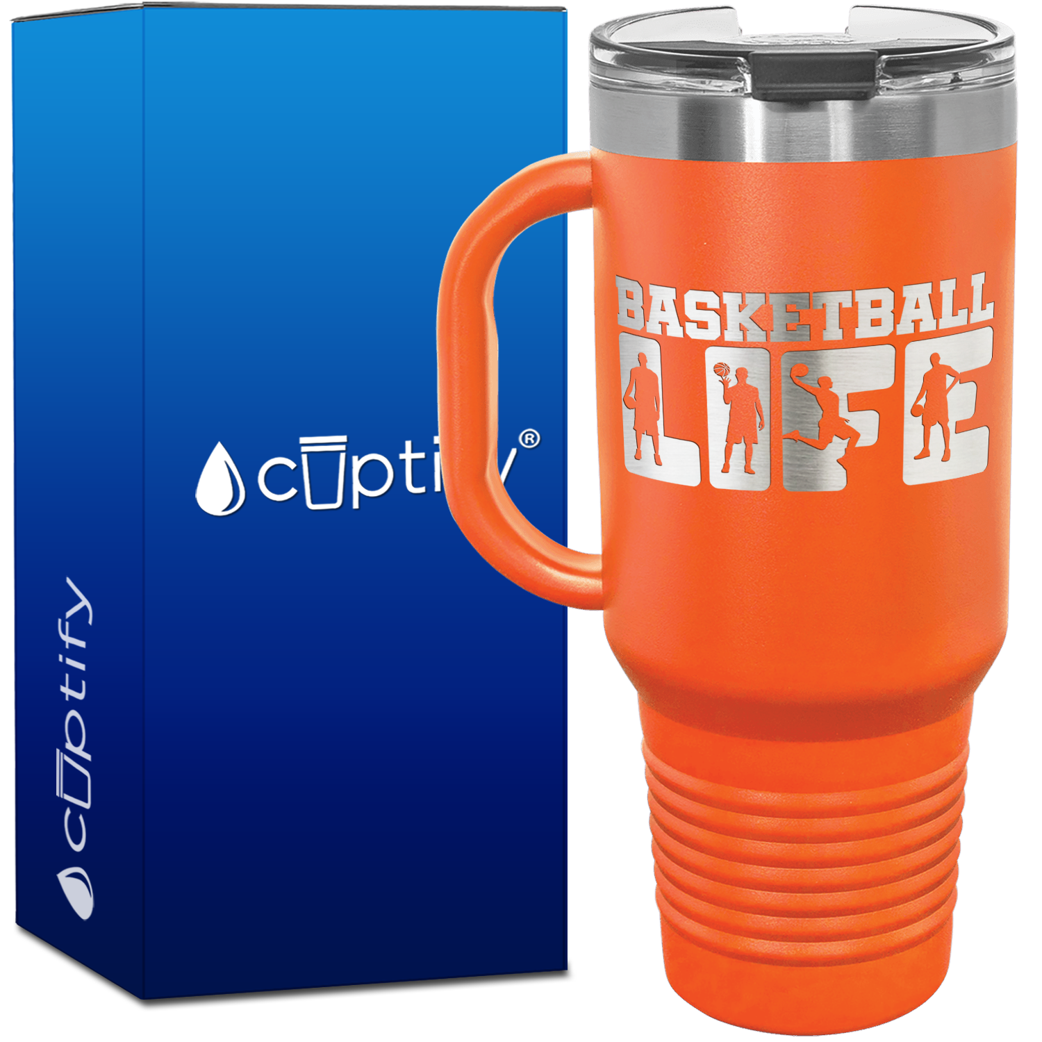 Basketball Life 40oz Basketball Travel Mug