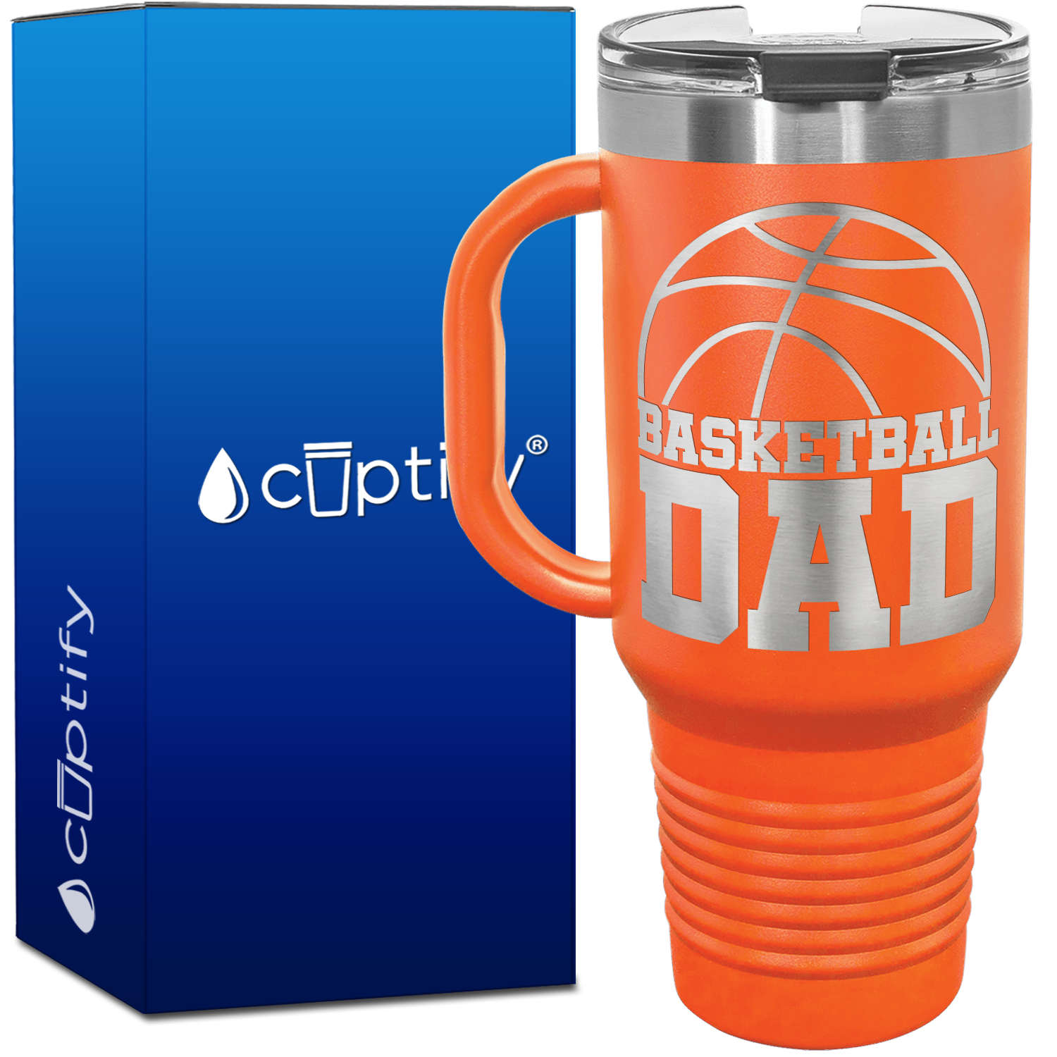 Basketball Dad 40oz Basketball Travel Mug