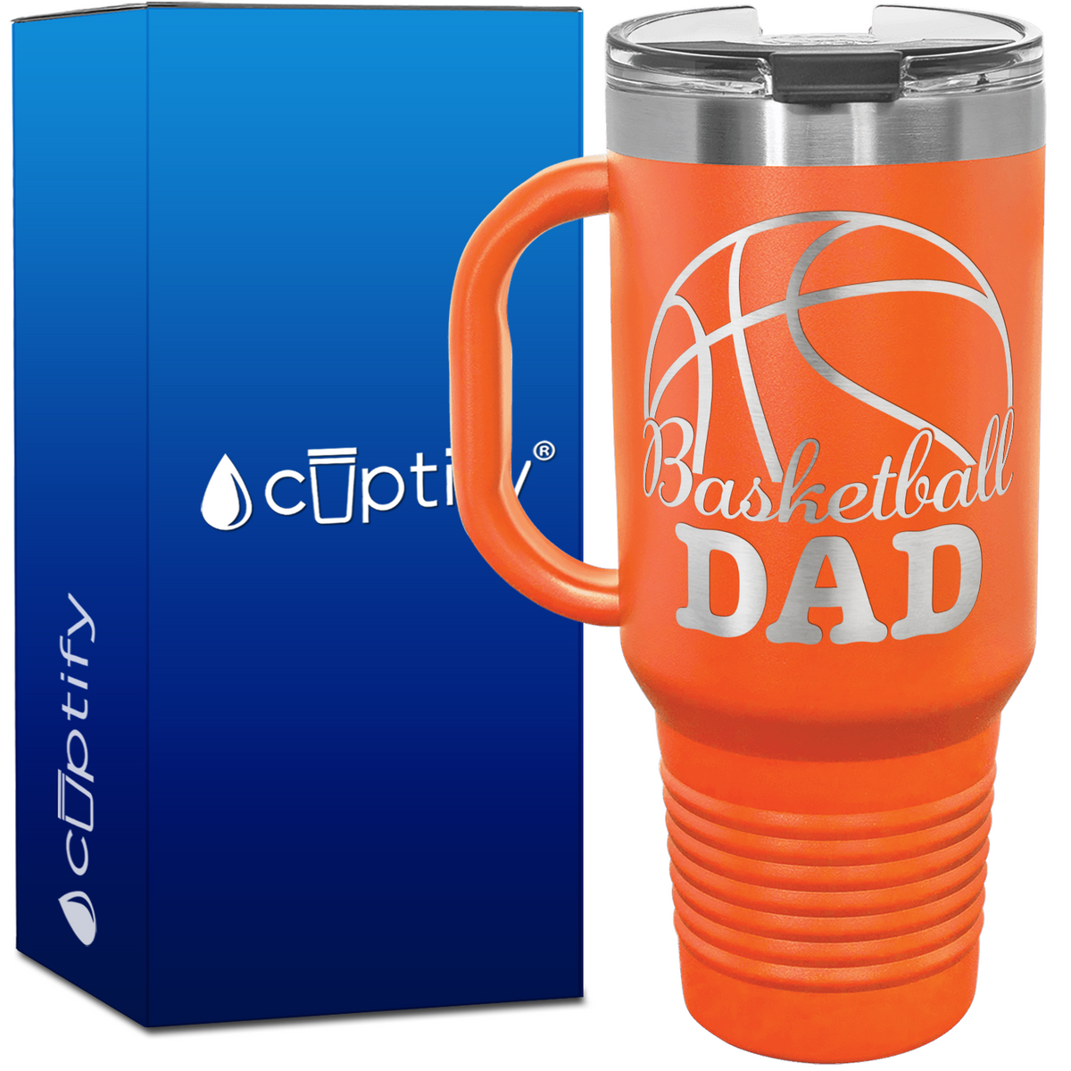 Basketball Dad 40oz Basketball Travel Mug