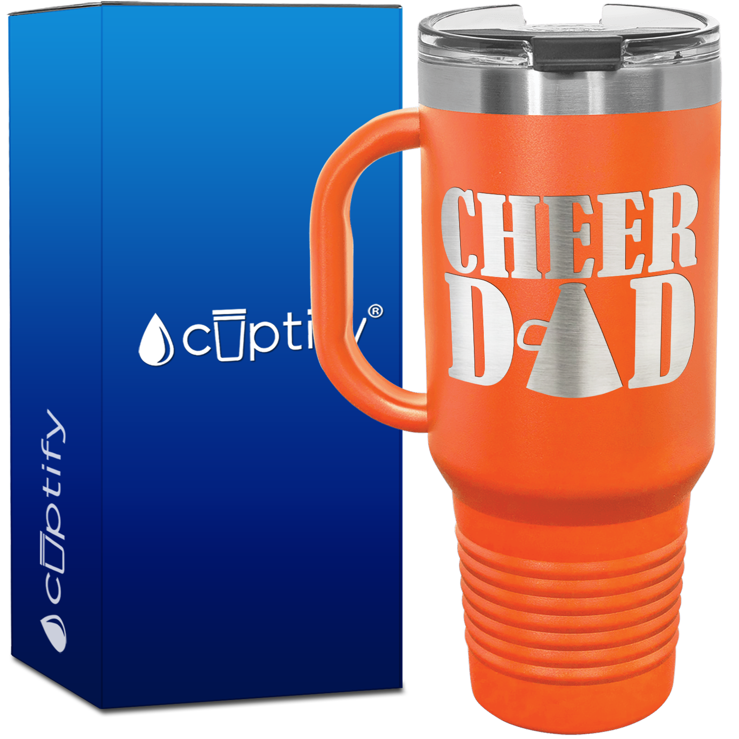 Cheer Dad Megaphone 40oz Cheer Travel Mug