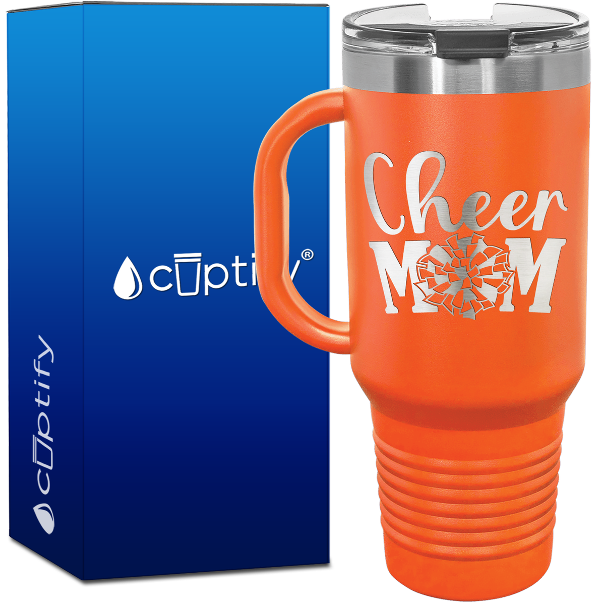 Cheer Mom Pom Pom 40oz Cheer Travel Mug
