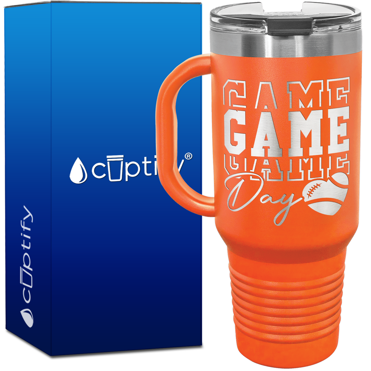 Game Game Game Day Football 40oz Football Travel Mug
