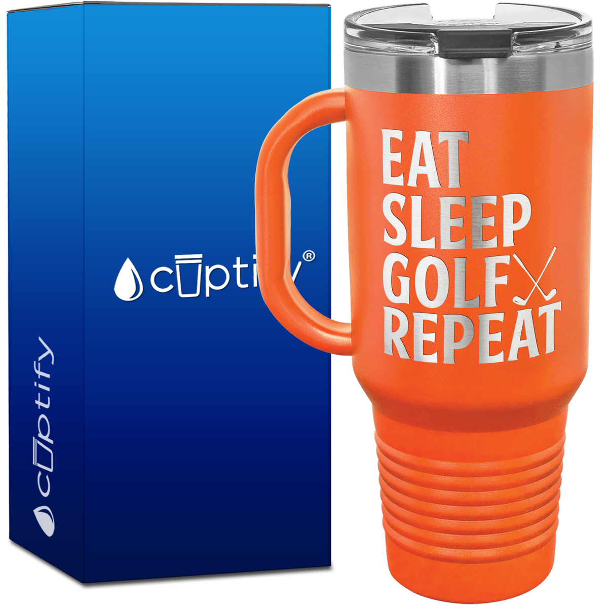 Eat Sleep Golf Repeat Golf Clubs 40oz Golf Travel Mug