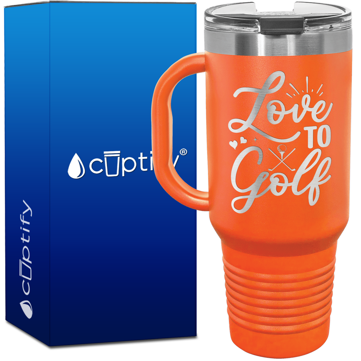 Love to Golf Heart 40oz Golf Travel Mug