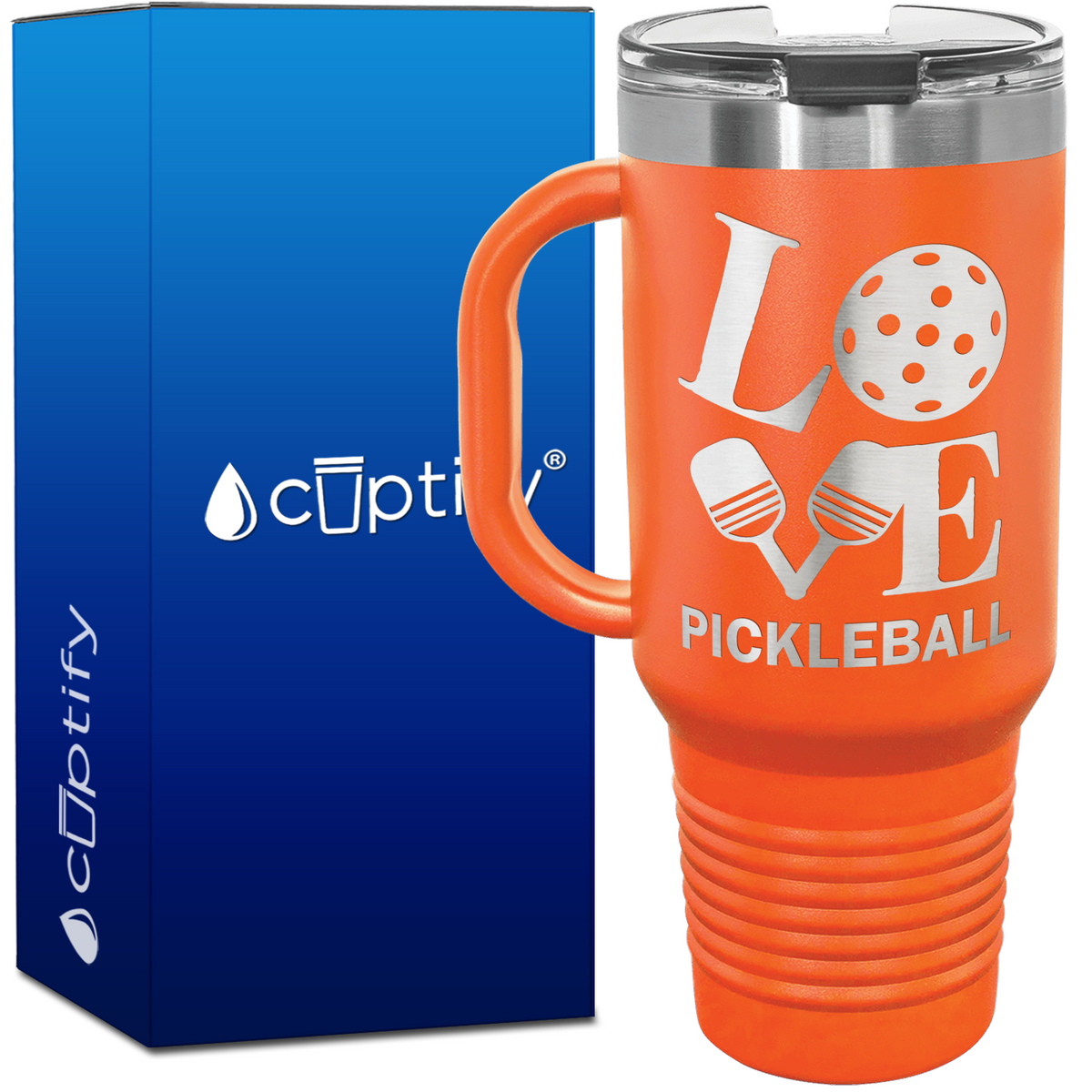 Love Pickleball Paddle 40oz Pickleball Travel Mug